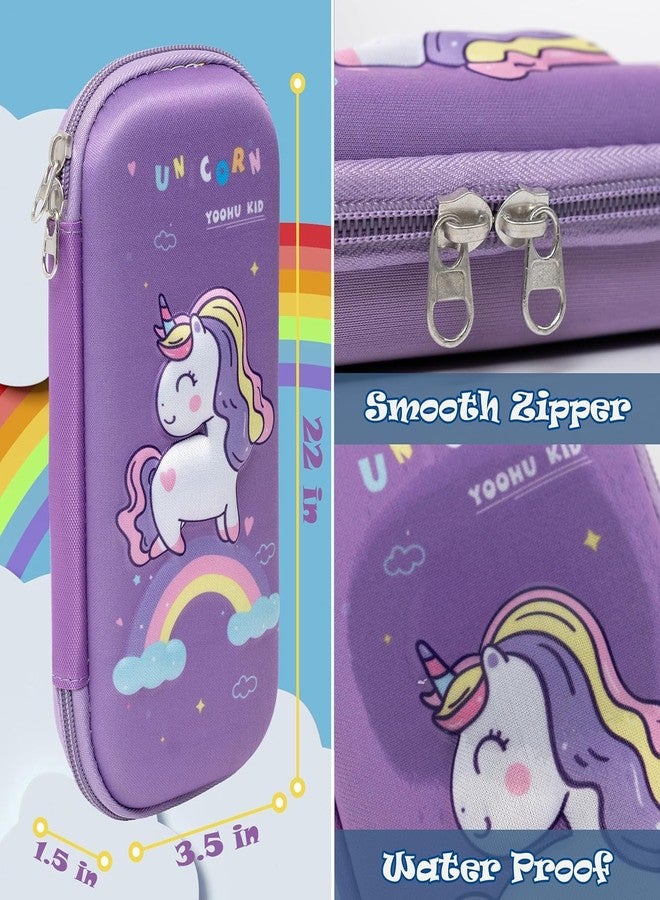 Xpandio Pencil Case for Girls & Boys, Kids Cute Pencil Pouch, 3D EVA Large Capacity Pen Holder, Cute School Portable Pencil Bag Gift (Unicorn) - Image 3
